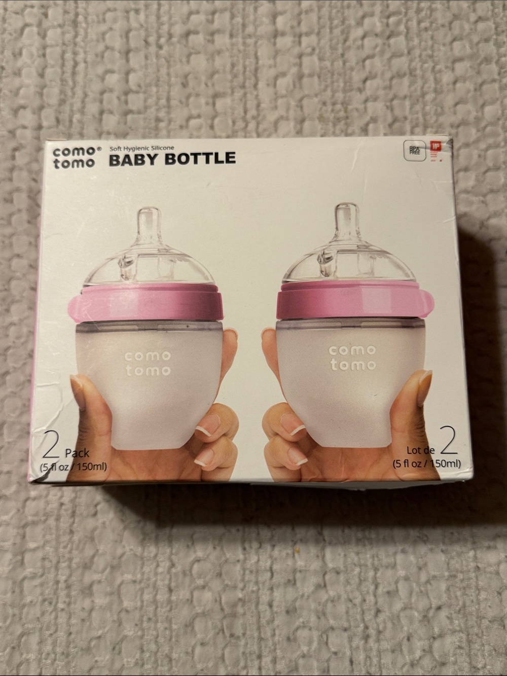comotomo Pink Baby Bottle 5oz (2 Pack)